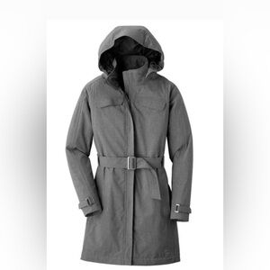 REI Women's Gray Hooded Belted Trench Coat